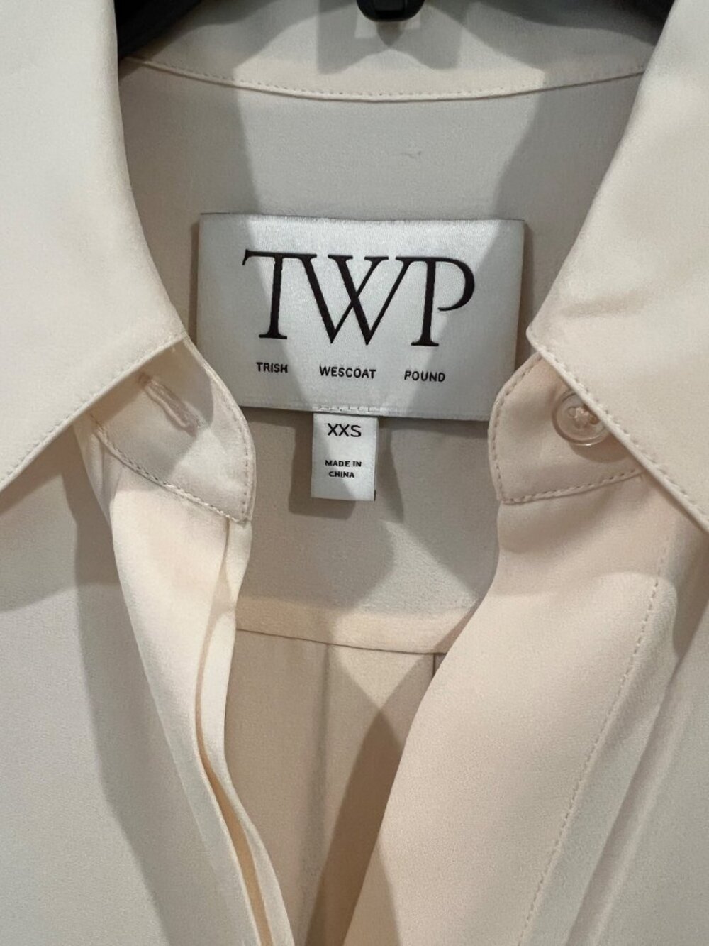 TWP cream silk shirt size XXS - Picture 3 of 7